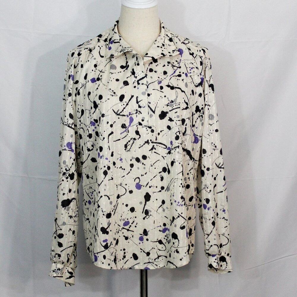 H&M Paint Splash Blouse Size 16